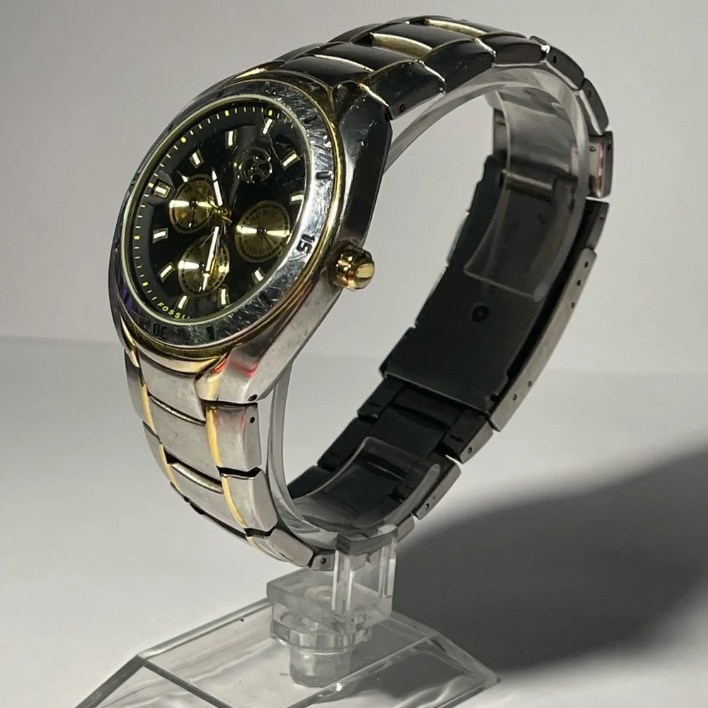 Iowa Hawkeyes NCAA Black and Gold Chronograph Men's Watch by Fossil